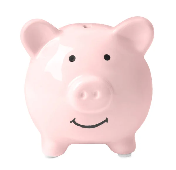 Piggy Bank Isolated White Saving Money — Stock Photo, Image