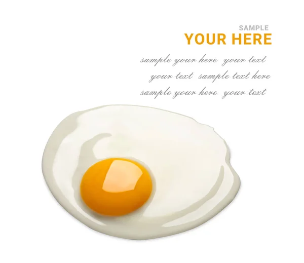 Beyaz Arka Planda Lezzetli Bir Sahanda Yumurta Tasarım Için Boşluk — Stok fotoğraf