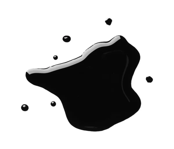 Черный Образец Краски Белом Фоне Вид Сверху — стоковое фото