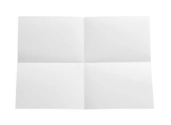 Foglio Carta Bianco Con Pieghe Vista Dall Alto — Foto Stock