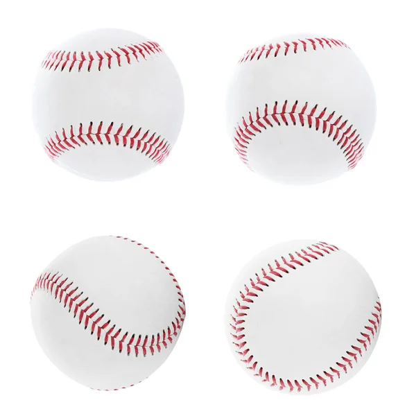Set Avec Balles Baseball Sur Fond Blanc — Photo