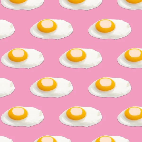 stock image Many tasty fried chicken eggs on pink background