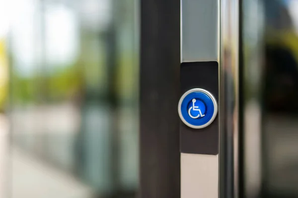 Blue Bell Button People Disability — Stock Photo, Image