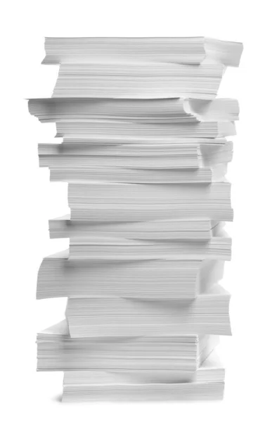Stack Paper Sheets White Background — Stock Photo, Image