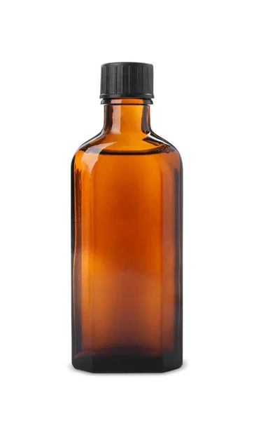 Пляшка Сиропу Ізольована Білому Кашель Холодна Медицина — стокове фото