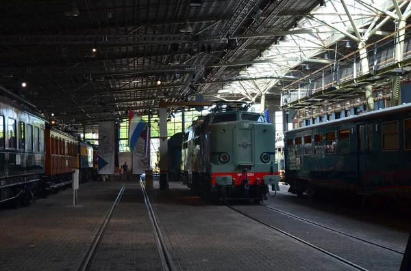 2022年7月23日 オランダ ユトレヒト 電気機関車がスポールウェグミュージアムに展示 — ストック写真