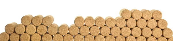 Wine Bottle Corks White Background Top View — Stock Photo, Image