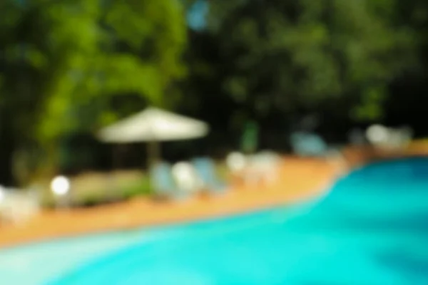Blurred View Luxury Pool Trees Outdoors — Stock Photo, Image