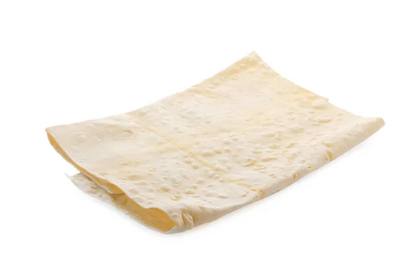 Delicious Folded Armenian Lavash White Background — Stock Photo, Image