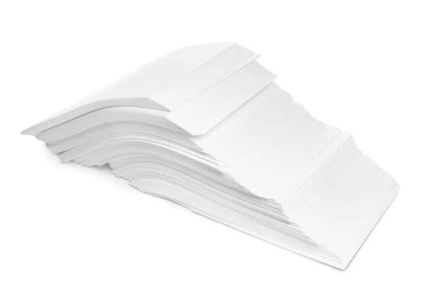 Hromada Listů Papíru Bílém Pozadí — Stock fotografie