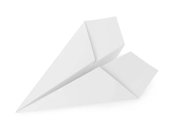 Egy Kézzel Készített Papír Sík Elszigetelt Fehér — Stock Fotó