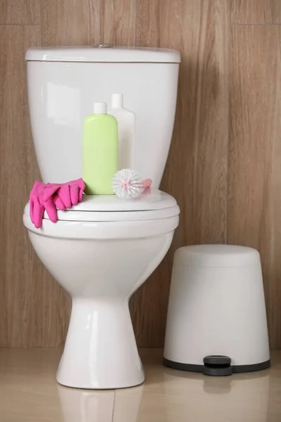 Diferite Consumabile Curățare Vasul Toaletă Interior — Fotografie, imagine de stoc