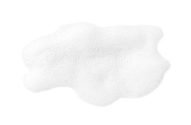 Kabarık sabun köpüğü damlası beyaz, üst görünümde izole