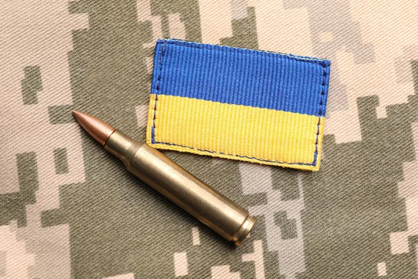 Patch Militare Proiettile Pixel Ucraino Camuffamento Piatto Laici — Foto Stock