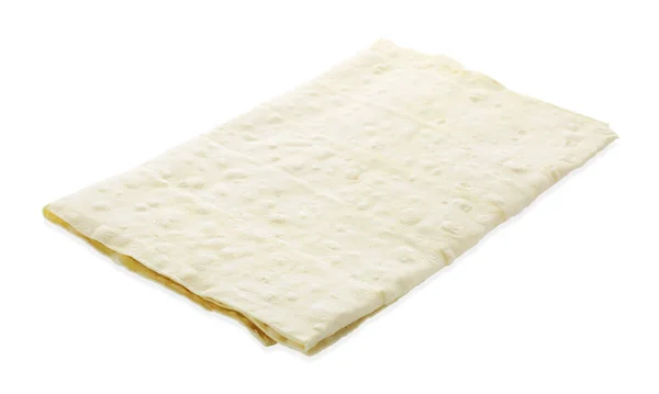 stock image Delicious folded Armenian lavash on white background