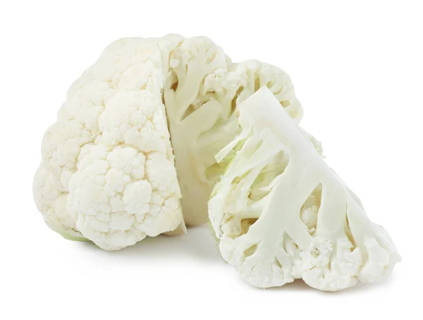 Cut Fresh Raw Cauliflower White Background — Stock Photo, Image