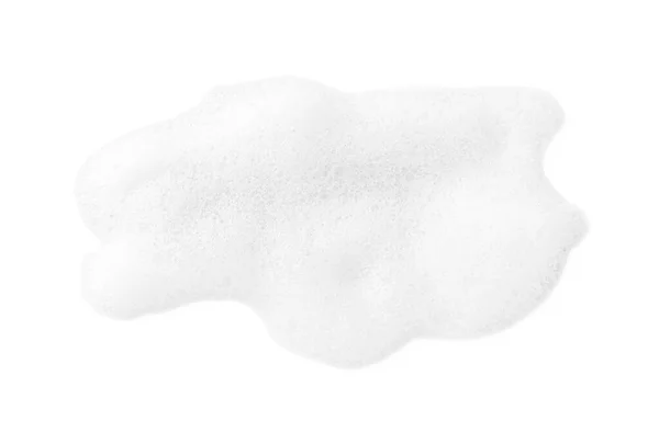 Droppe Fluffigt Tvålskum Isolerat Vit Ovanifrån — Stockfoto