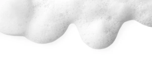 Αφρός Αφρού Σαπουνιού Απομονωμένος Λευκή Κορυφαία Όψη — Φωτογραφία Αρχείου