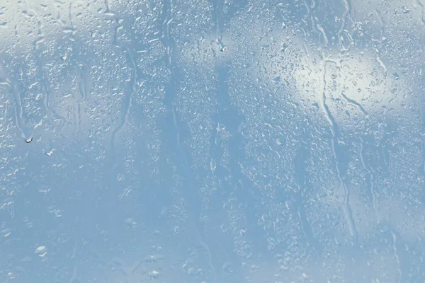 Kaca Jendela Dengan Tetesan Hujan Sebagai Latar Belakang Close — Stok Foto
