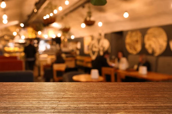 stock image Empty wooden surface in cafe. Space for design