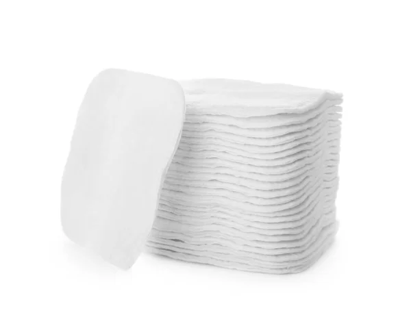 Pile Batuffoli Cotone Sfondo Bianco — Foto Stock