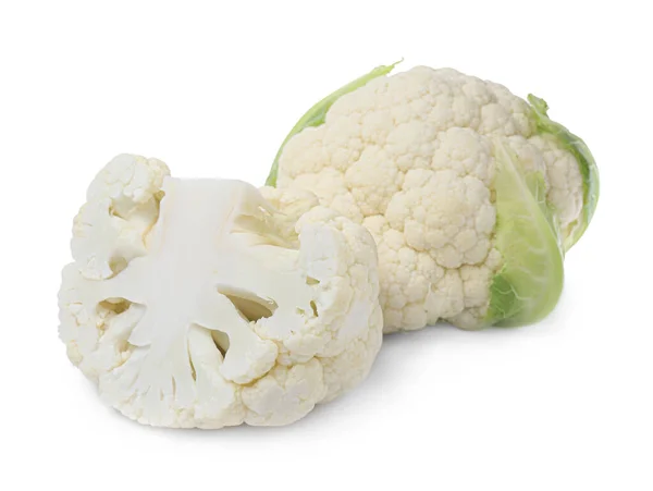 Cut Whole Cauliflowers White Background — Stock Photo, Image