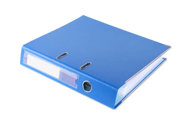 一个蓝色的办公室文件夹隔离在白色上 — 图库照片