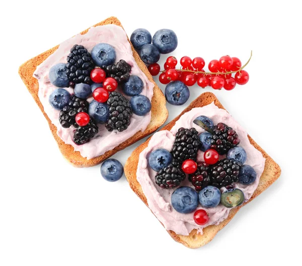 딸기를 위에서 맛있는 샌드위치 — 스톡 사진