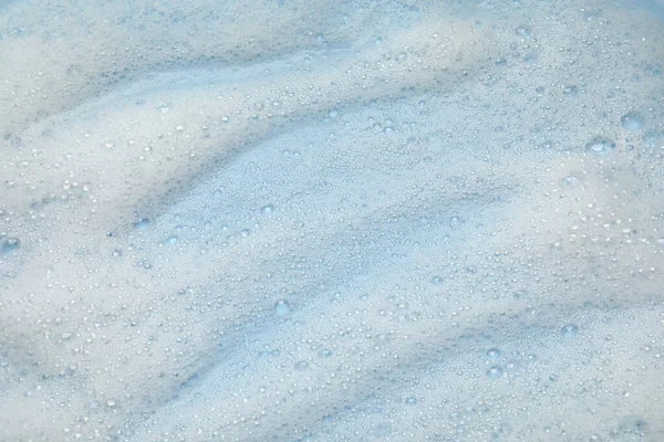 Weißer Waschschaum Auf Hellblauem Hintergrund Draufsicht — Stockfoto
