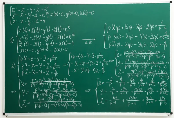 Багато Різних Математичних Формул Написаних Крейдяній Дошці — стокове фото