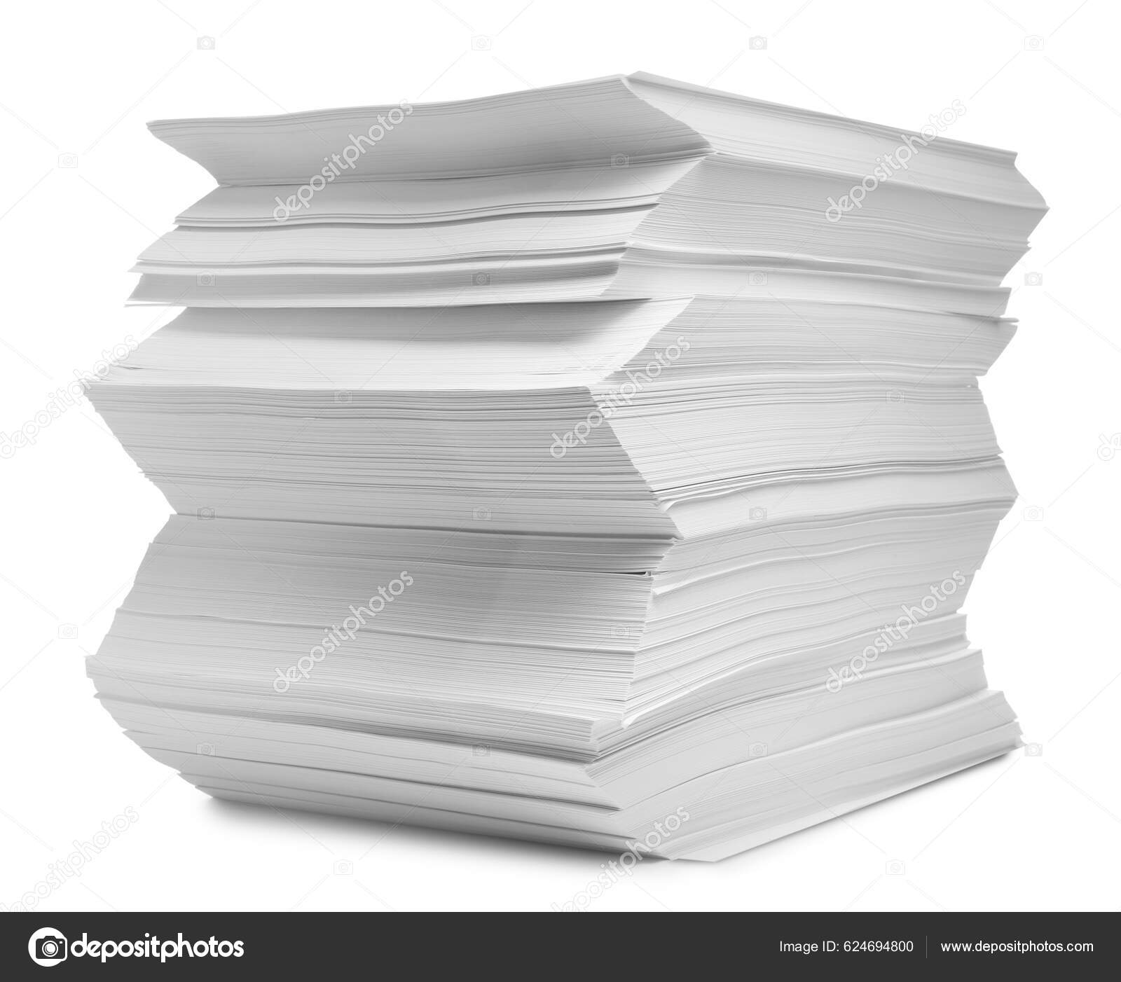 Stack of papers isolated blank white paper sheets Vector Image
