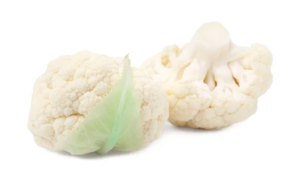 Cut Fresh Raw Cauliflowers White Background — Stock Photo, Image
