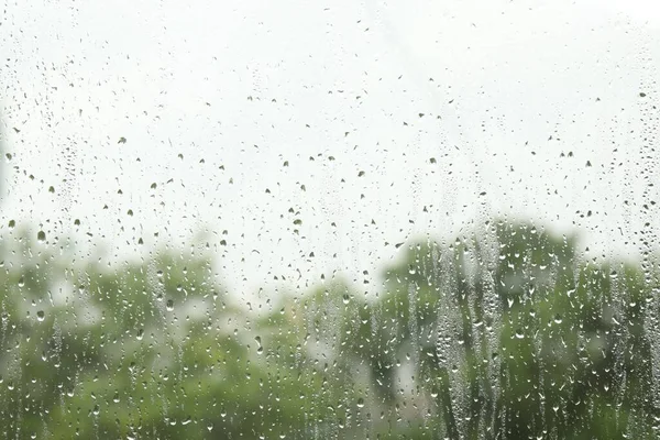 Vetro Della Finestra Con Gocce Pioggia Come Sfondo Primo Piano — Foto Stock