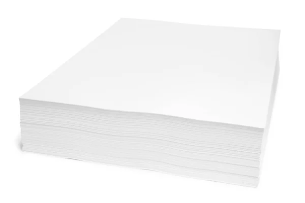 Pila Fogli Carta Isolata Bianco — Foto Stock