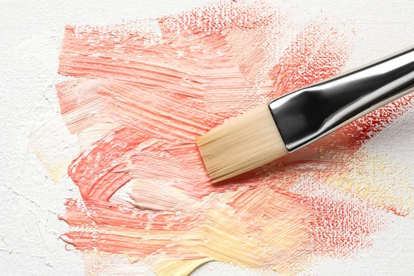 Painting Beautiful Strokes Colorful Oil Paints Canvas Closeup — Fotografia de Stock