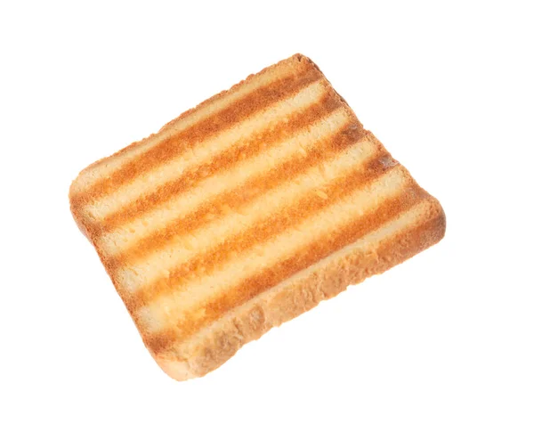 Slice Delicious Toasted Bread Isolated White — Fotografia de Stock
