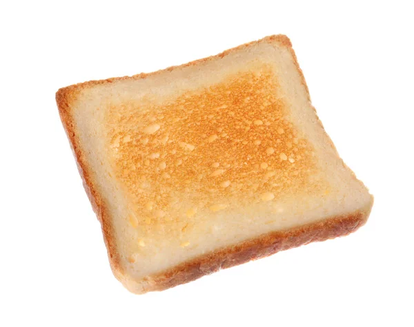 Кусок Вкусного Поджаренного Хлеба Изолированного Белом — стоковое фото