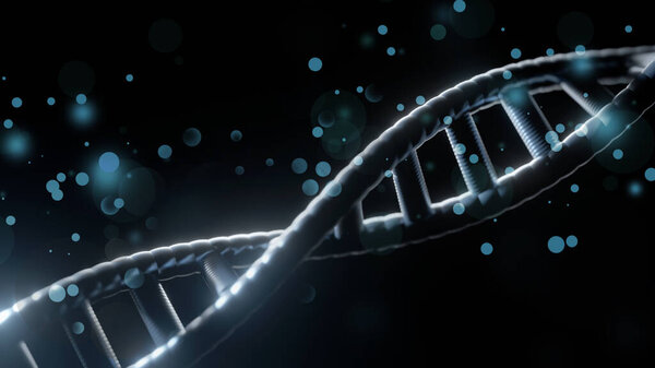 Structure of DNA on dark background. Illustration