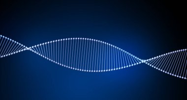 Karanlık arka planda DNA yapısı. Görüntü