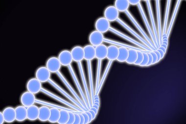 Karanlık arka planda DNA yapısı. Görüntü