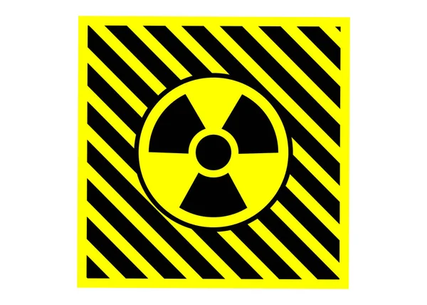 Радиоактивный Знак Изолирован Белом Символ Опасности — стоковое фото