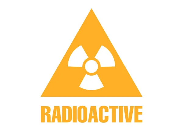 Sinal Radioactivo Isolado Branco Símbolo Perigo — Fotografia de Stock