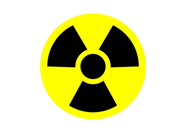 Радиоактивный Знак Изолирован Белом Символ Опасности — стоковое фото