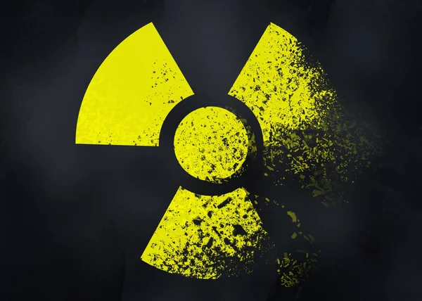 Radioaktivní Znak Černém Pozadí Symbol Nebezpečí — Stock fotografie