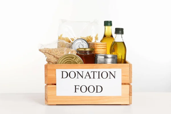 Donation Crate Food Isolated White — Foto de Stock