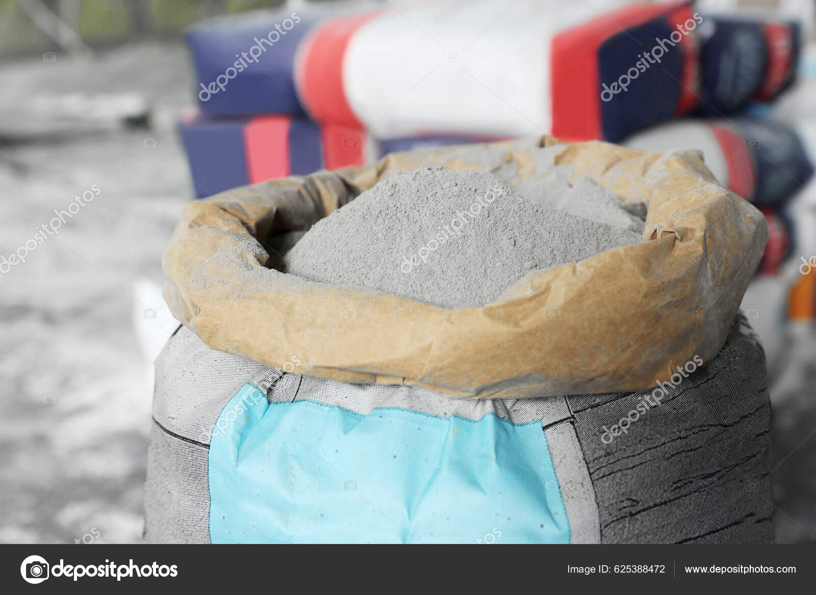 Cement Powder Bag Indoors Closeup View Stock Photo by ©NewAfrica 625388472