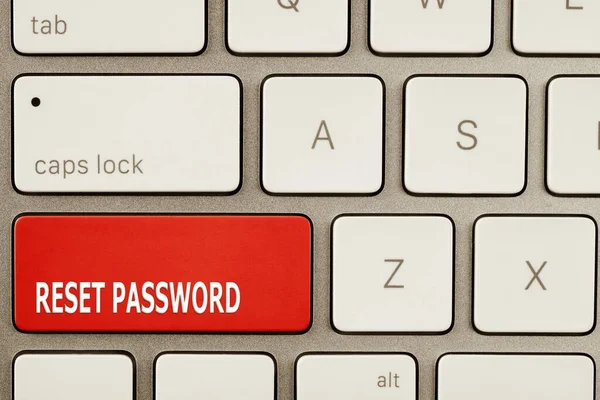 Rote Taste Mit Text Reset Security Auf Der Tastatur Ansicht — Stockfoto