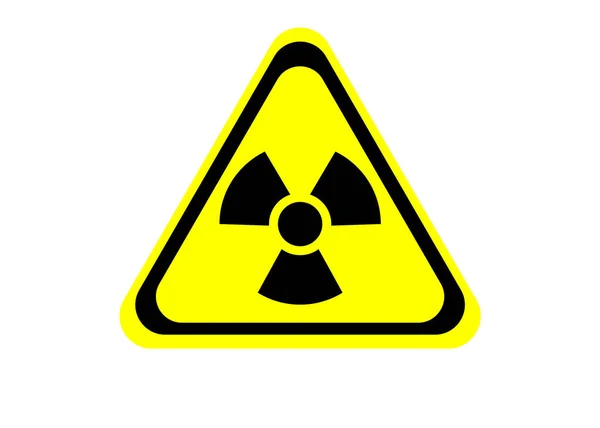 Radioaktivt Tecken Isolerat Vitt Farosymbol — Stockfoto