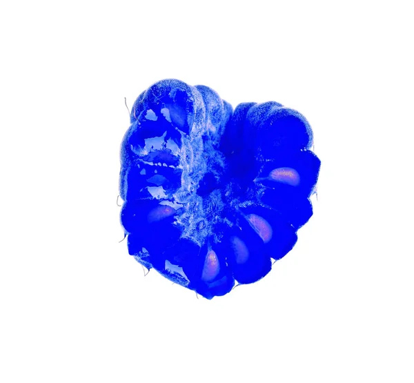 Fresh Tasty Blue Raspberry White Background — Stock Photo, Image