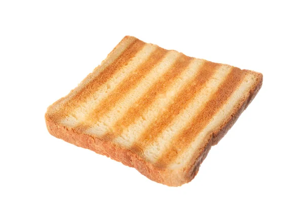 Шматочок Смачного Підсмаженого Хліба Ізольовано Білому — стокове фото